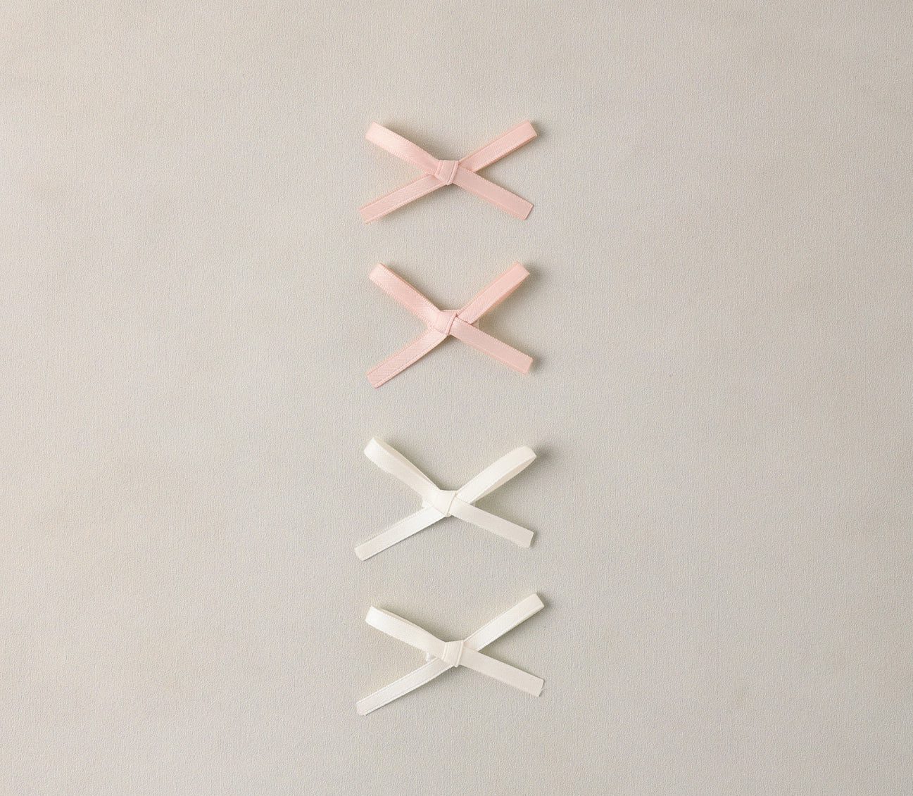 MINI SATIN RIBBON BOWS PEARL, IVORY