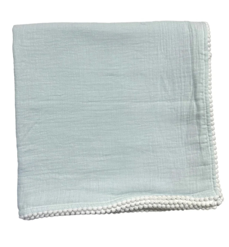 Monogram Ready Cotton Muslin Swaddle Blanket