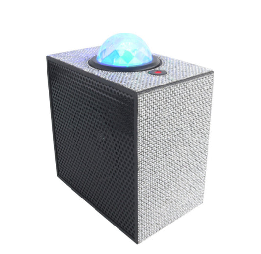 Bluetooth Stereo Speaker with Laser Light show - Bling Edition Silver