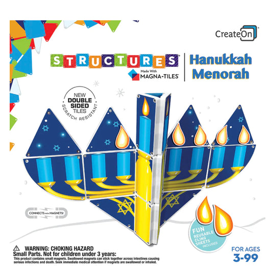 Hanukkah Menorah Magna-Tiles Structure Set
