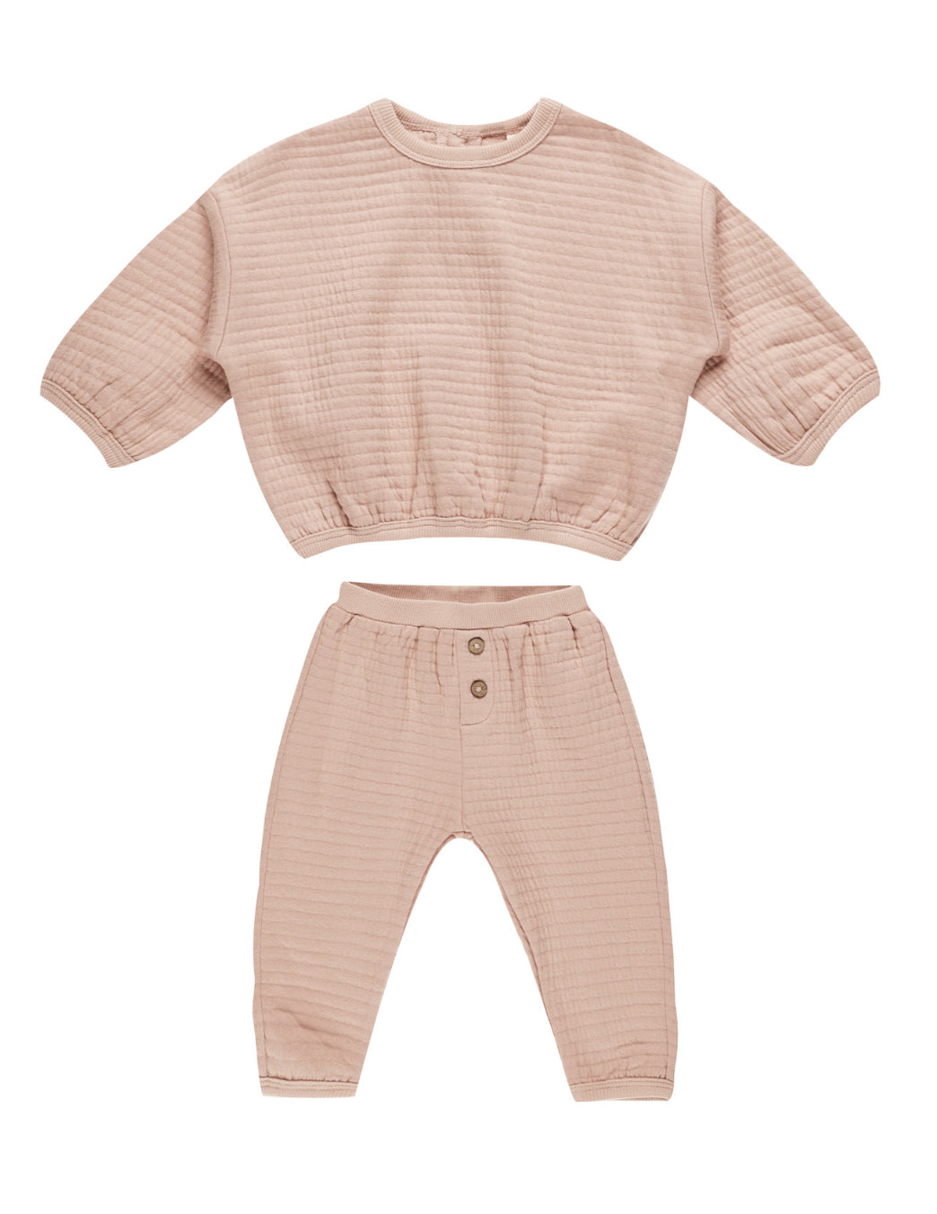 TEXTURED SWEAT SET || BLUSH