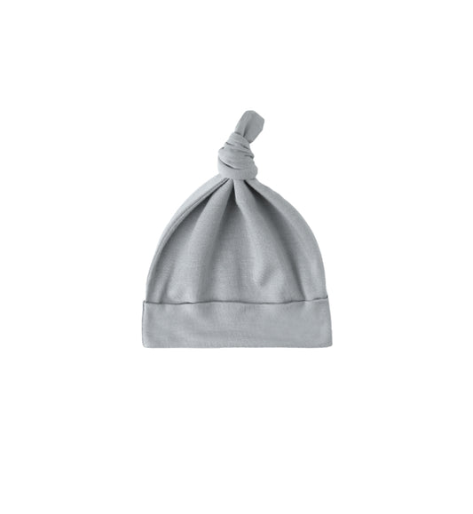 KNOTTED BABY HAT ||STEEL BLUE