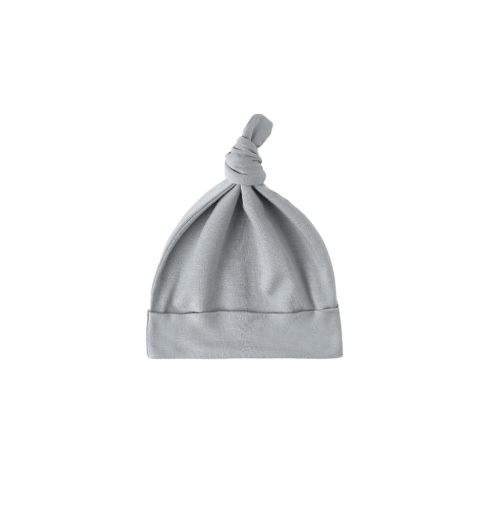 KNOTTED BABY HAT ||STEEL BLUE