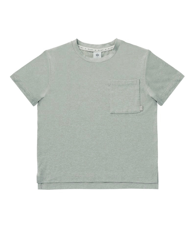 COVE ESSENTIAL POCKET TEE HEATHERED SEA GREEN