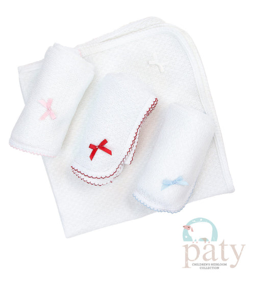 RECEIVING BLANKET W/WHITE BOW