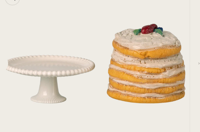 Party cake and cake stand, Mouse - Off white