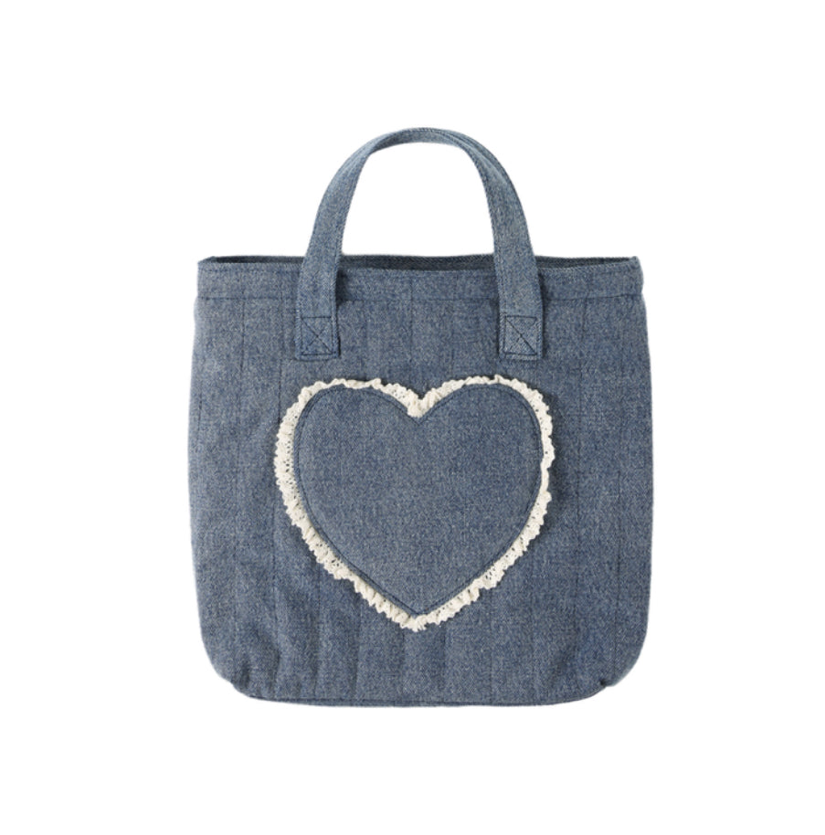 QUILTED TOTE BAG || INDIGO DENIM