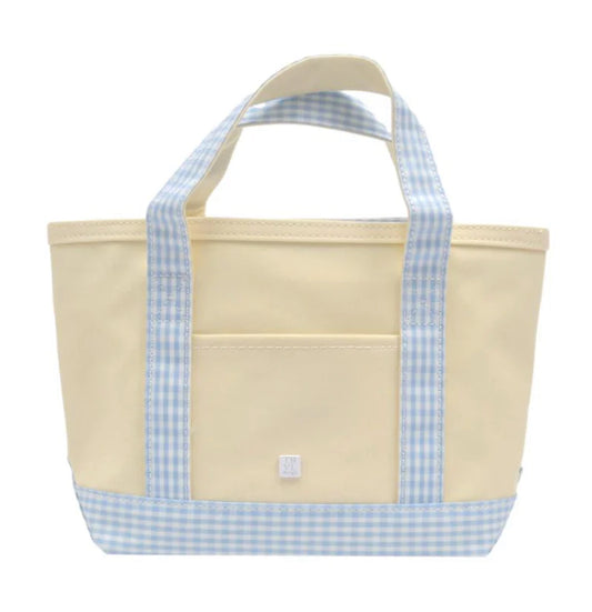 MINI TOTE - COATED CANVAS with GINGHAM MIST TRIM