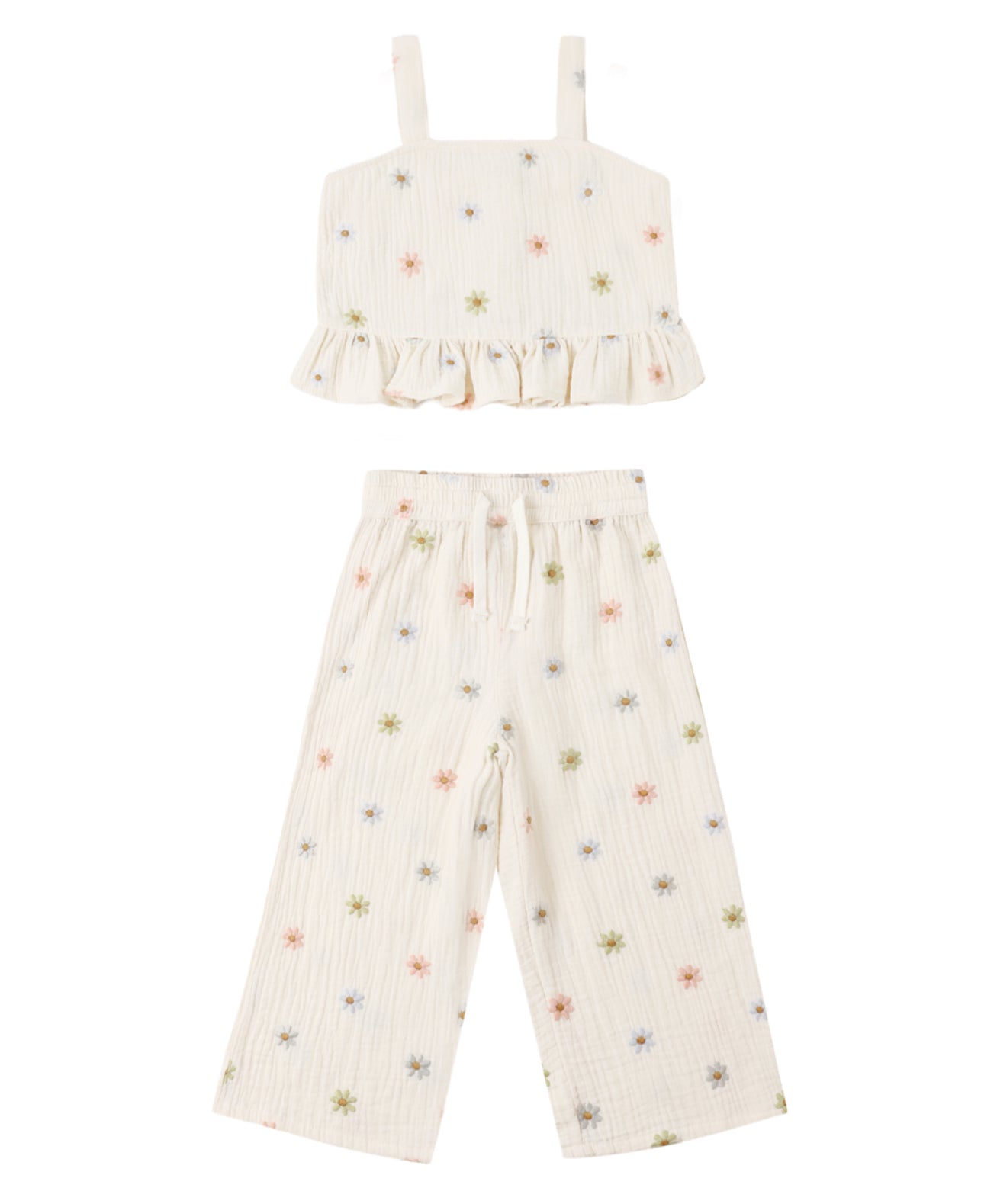KAYLI SET EMBROIDERED DAISIES