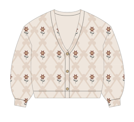 BOXY CARDIGAN || WINTER FLORAL EMBROIDERY