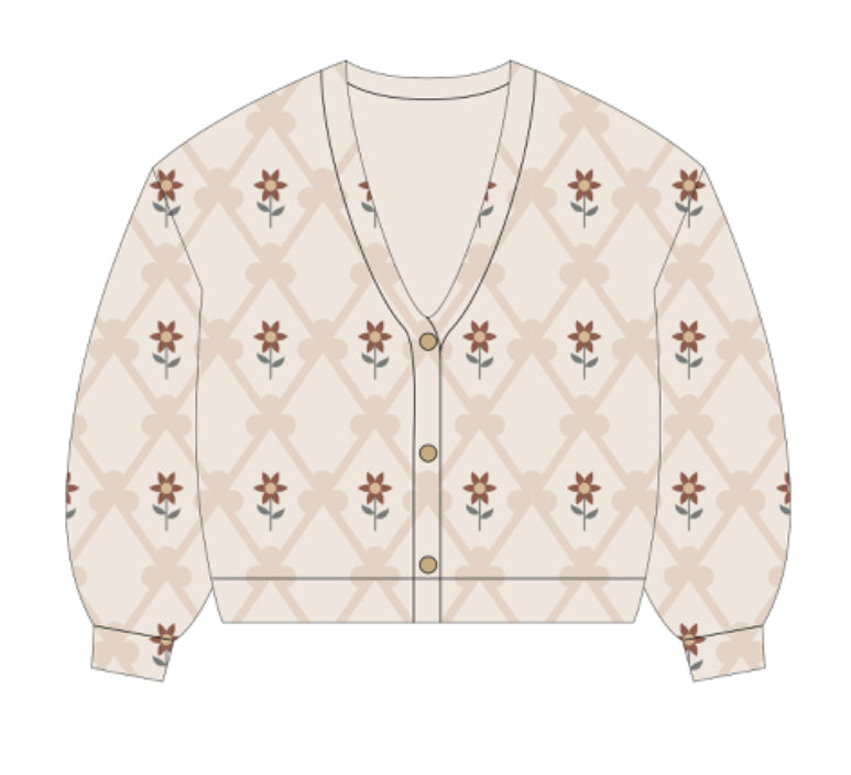 BOXY CARDIGAN || WINTER FLORAL EMBROIDERY