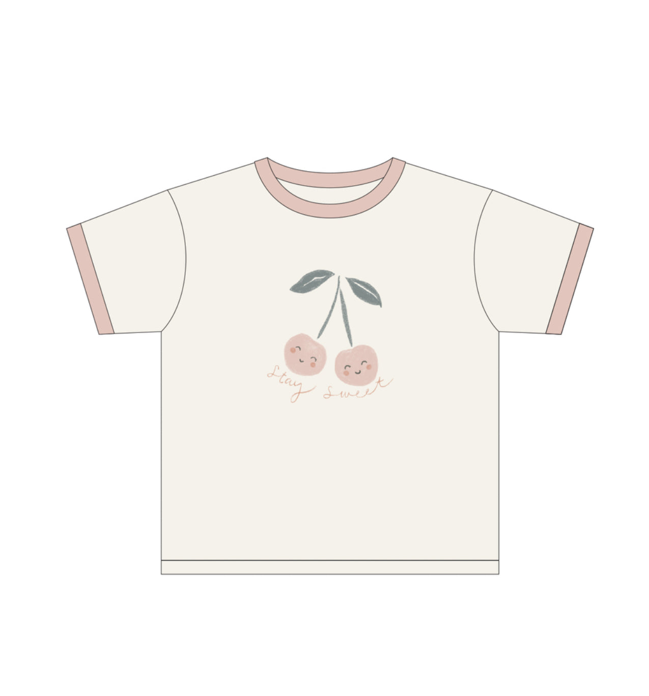 RINGER TEE CHERRY + PLAY SHORT BLUSH