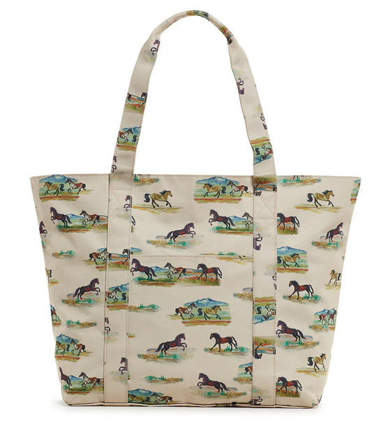 RANCH TOTE - Large Tote WILD HORSES