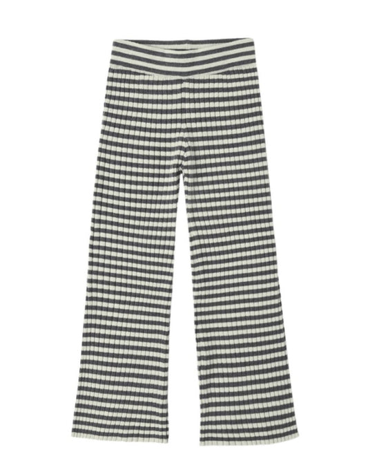 FLARE RIB KNIT PANT MIDNIGHT STRIPE