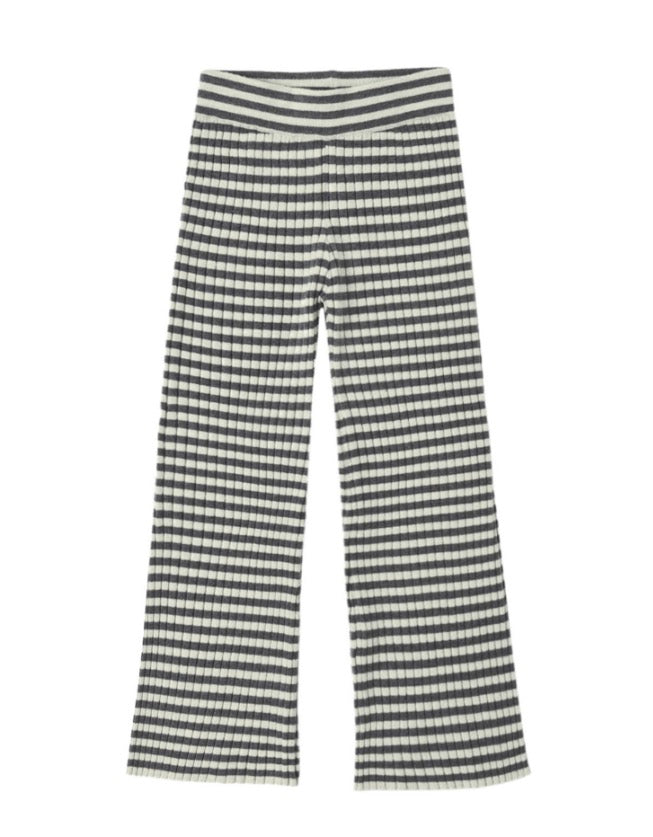 FLARE RIB KNIT PANT MIDNIGHT STRIPE
