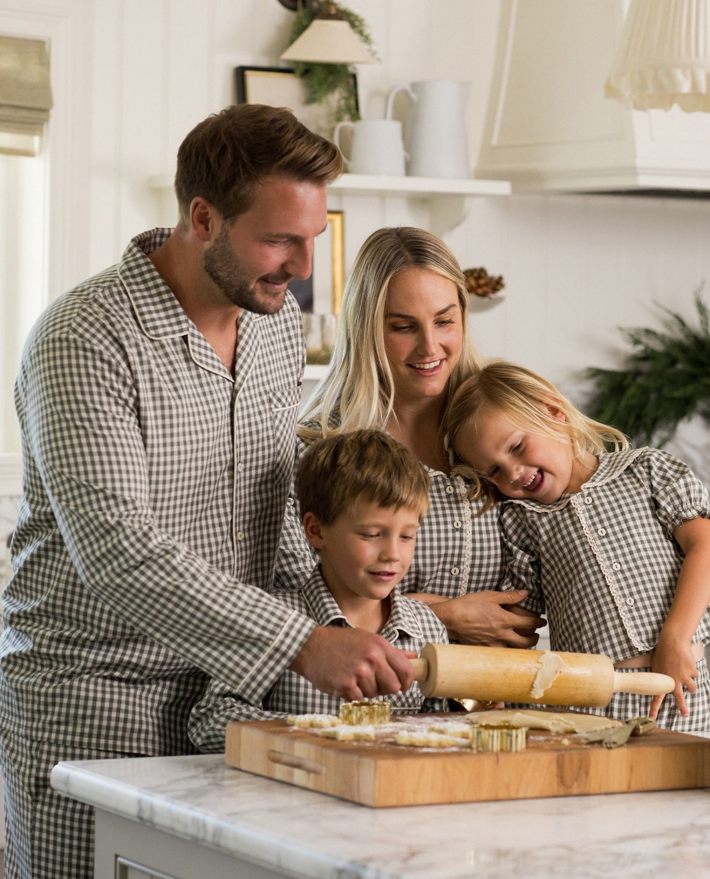EVERGREEN GINGHAM LONG SLEEVE PAJAMAS