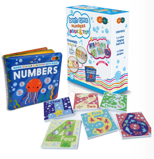 Magic Colour Changing Bath Book & Stickers – Numbers