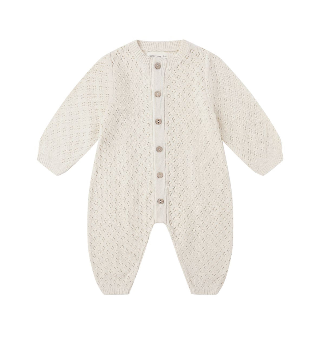 NATURAL LONG SLEEVE BUBBLE ROMPER