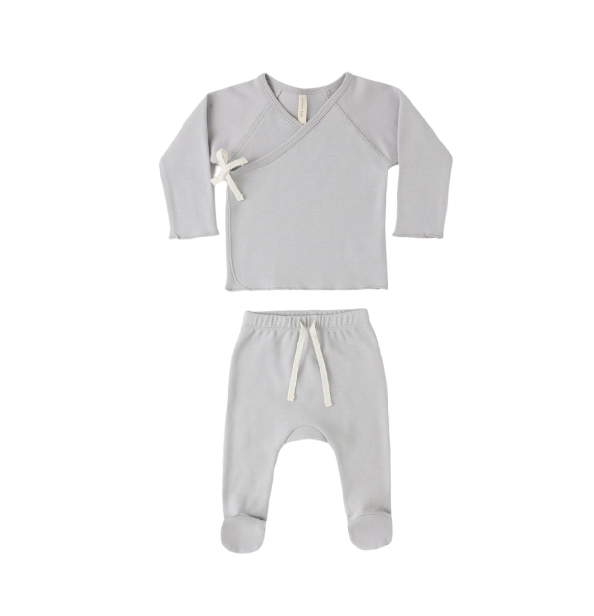 WRAP TOP + FOOTED PANT SET SKY