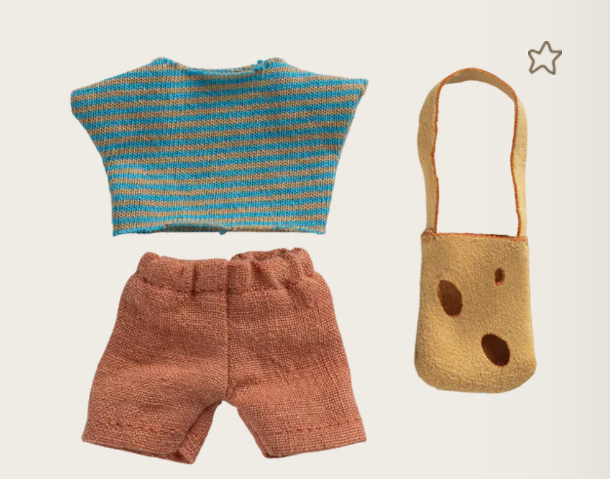 Clothes and bag, Little brother mouse