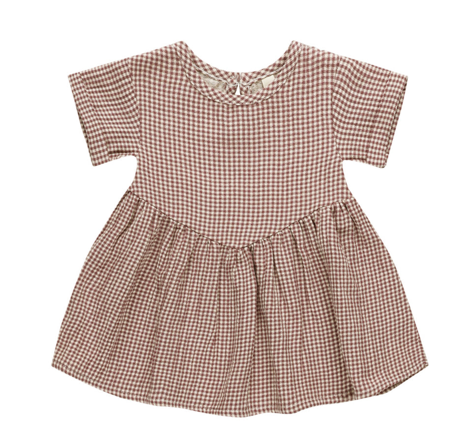 BRIELLE DRESS || PLUM GINGHAM