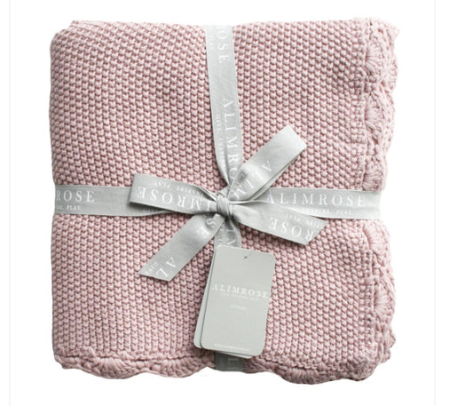 Mini Moss Stitch Baby Blanket Pink