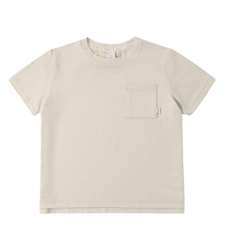 COVE ESSENTIAL POCKET TEE HEATHERED PEBBLE