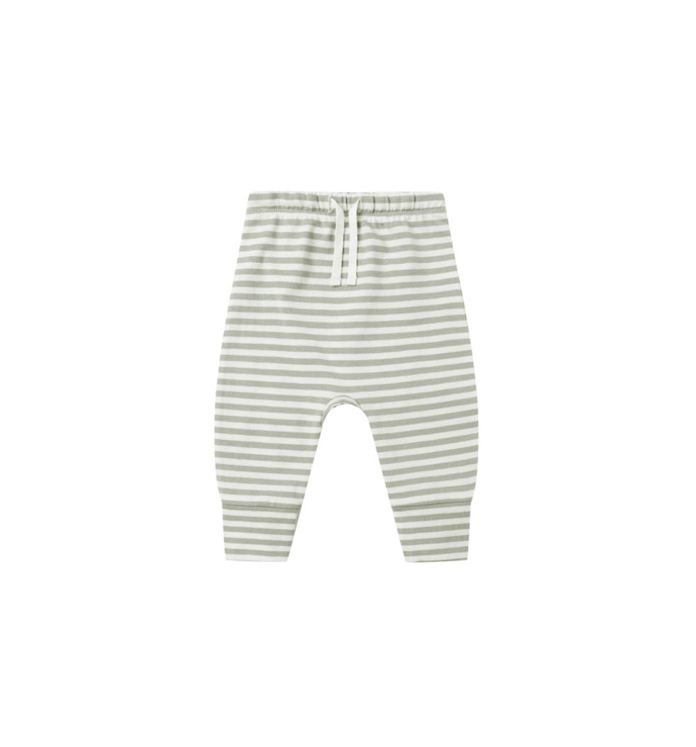 LONG SLEEVE RAGLAN TEE FERN + DRAWSTRING PANT FERN STRIPE