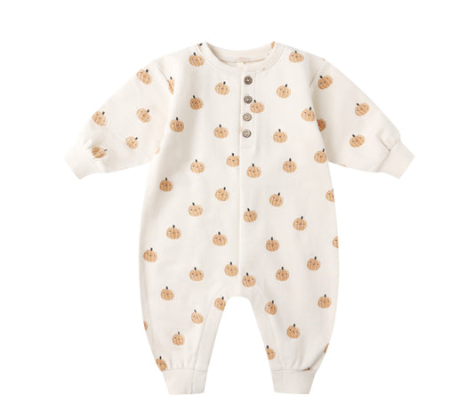 SMILEY PUMPKINS RELAXED FLEECE JUMPSUIT