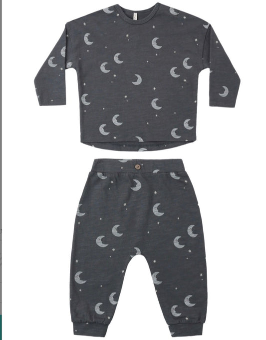 LONG SLEEVE TEE + PANT SET MOONS