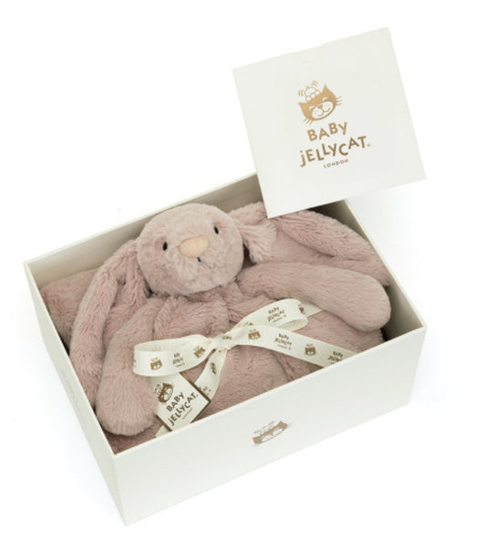 Jellycat Baby Bashful Luxe Bunny Rosa Blankie  - Packaged (NEW & RECYCLED FIBERS)