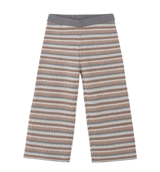 KNIT WIDE LEG PANT MULTI-STRIPE