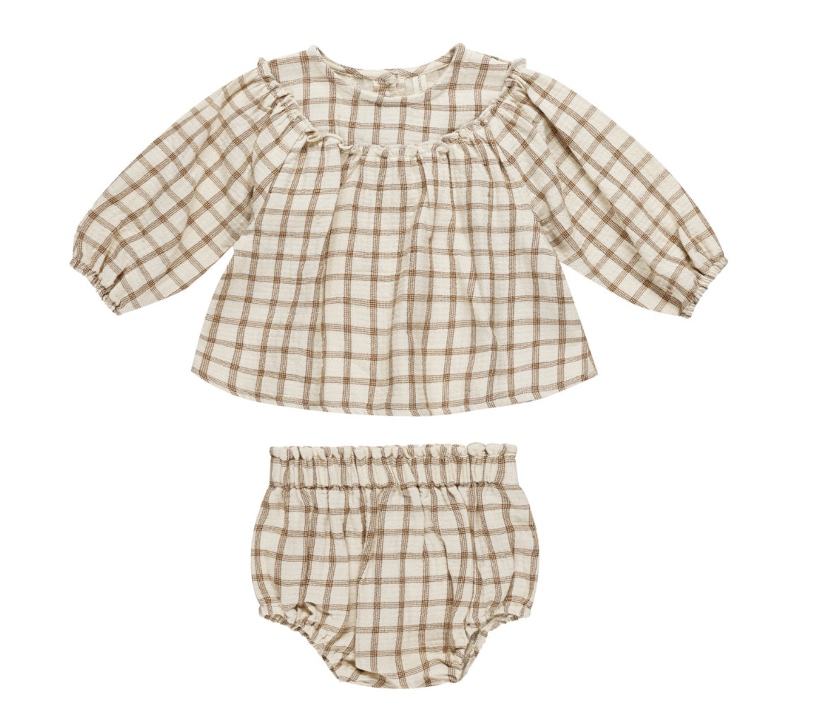 MIA TOP + BLOOMER SET || CINNAMON PLAID