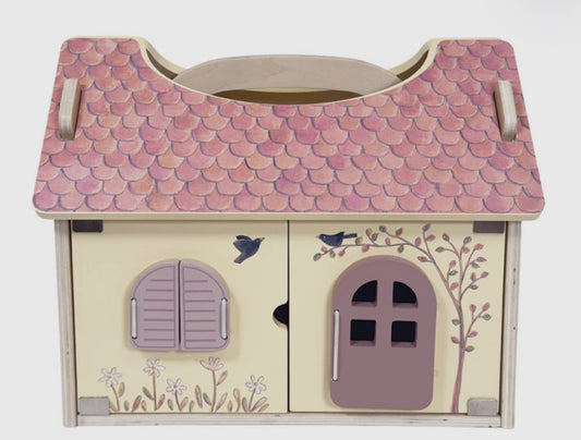 Wooden House With Plush Bears