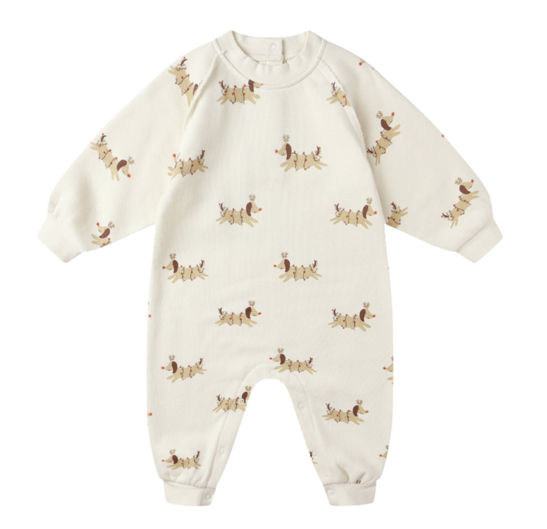 CHRISTMAS DOGS RAGLAN JUMPSUIT
