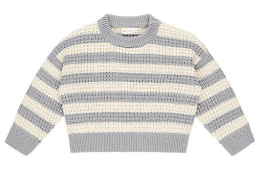 ASPEN SWEATER || DUSTY BLUE STRIPE