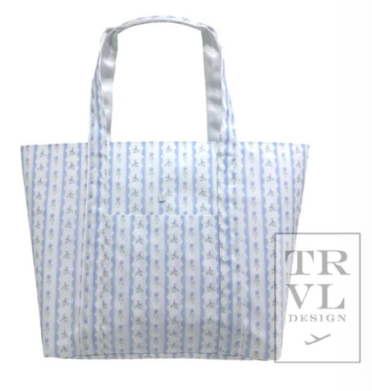 JUMBO TOTE - X-Large Tote RIBBON FLORAL BLUE