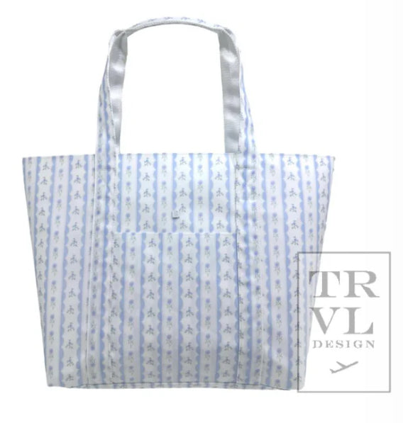 JUMBO TOTE - X-Large Tote RIBBON FLORAL BLUE