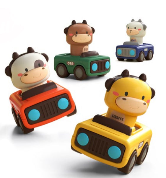 Press and Go- Big Head Animal Racers