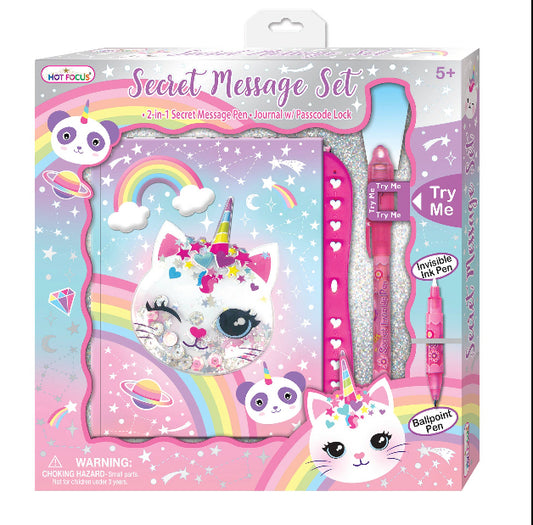 Caticorn 2-in-1 Secret Message Pen & Journal Set