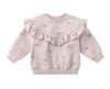 BOWS RUFFLE FLEECE SWEATSHIRT+   SWEATPANT SET ||