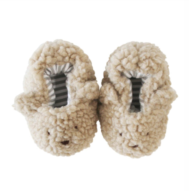 Sherpa Bear Booties Oatmeal 0-6m