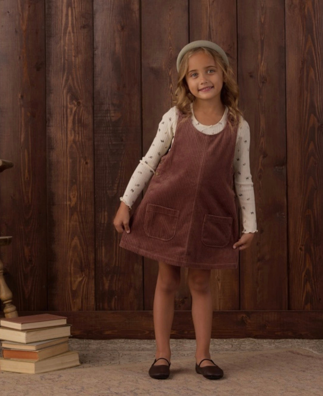 ODETTE OVERALL DRESS MULBERRY