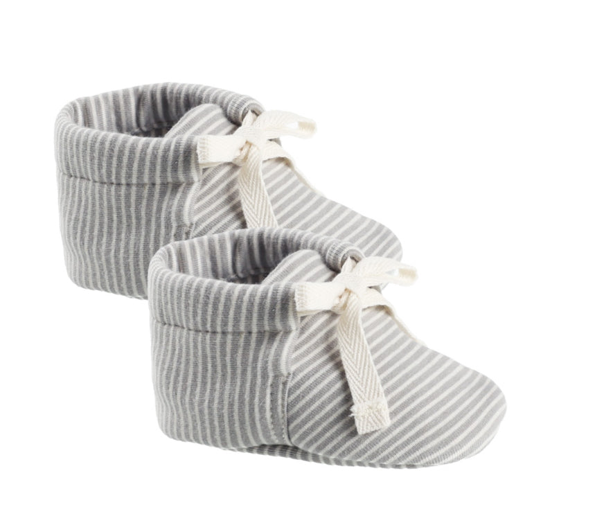 BABY BOOTIES || BLUE MICRO STRIPE