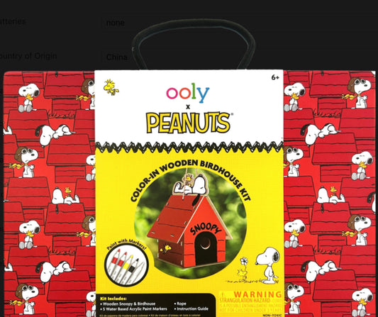 PEANUTS: Color-In' Wooden Bird  House Kit
