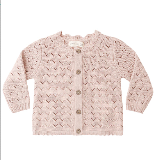 SCALLOPED CARDIGAN BLUSH