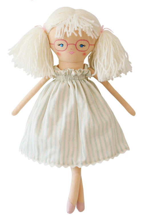 Jessi - Sage Stripe Dress up doll with removable clothes
