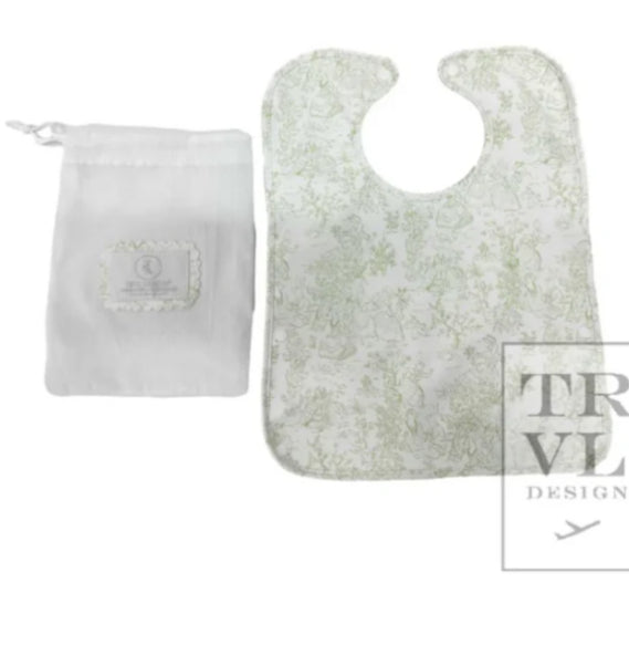 BEST BIB - BUNNY TOILE GREEN