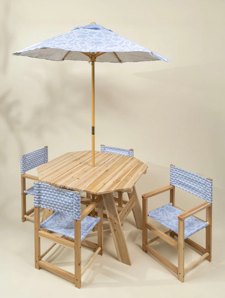 Kids' Patio Set 4 Chairs and umbrella –Under the Sea – Einstein's Attic