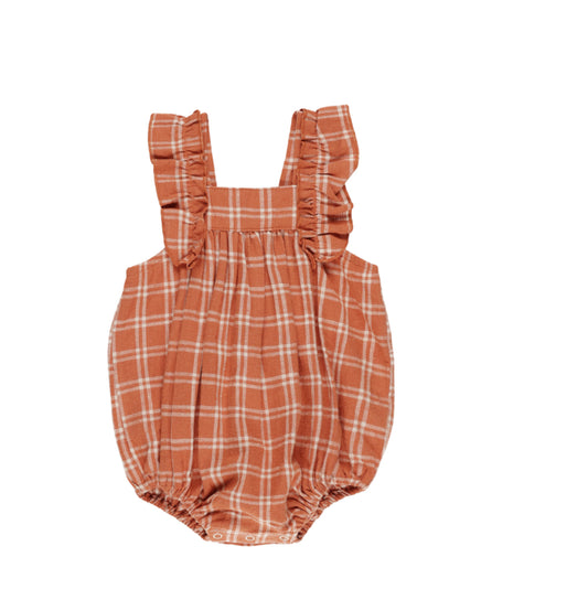 Maya Romper Poppy Check